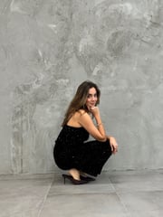 VILA Black Sleeveless Full Sequin Wide Leg Jumpsuit - Image 2 of 4