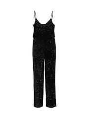 VILA Black Sleeveless Full Sequin Wide Leg Jumpsuit - Image 4 of 4