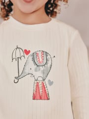 Red/Ecru Long Sleeve Snuggle Pyjamas 3 Pack (9mths-16yrs) - Image 4 of 12