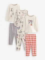 Red/Ecru Long Sleeve Snuggle Pyjamas 3 Pack (9mths-16yrs) - Image 7 of 12