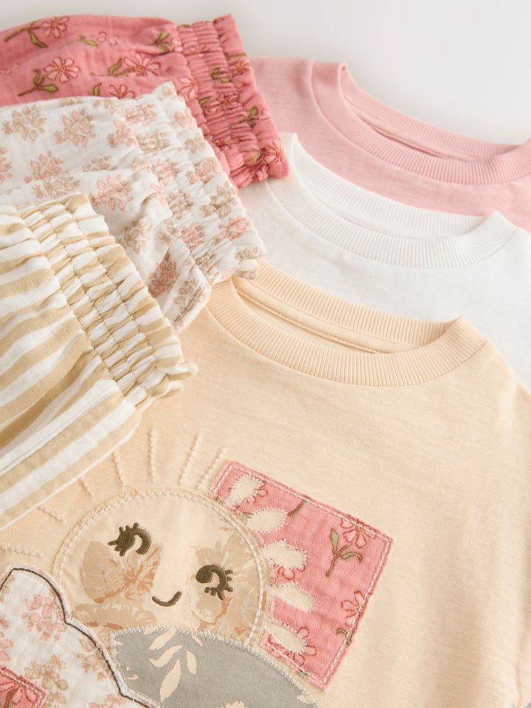 Yellow Woven Bottoms Shorts 100% Cotton Pyjamas 3 Pack (9mths-16yrs) - Image 7 of 7