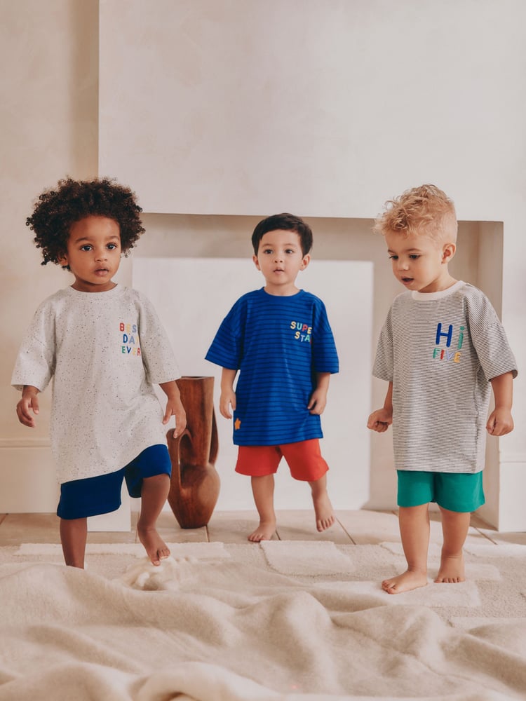 Multi Short Pyjamas 3 Pack (9mths-10yrs) - Image 1 of 13
