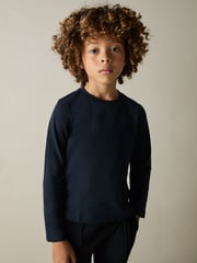 Reiss White/Soft Grey/Navy Fort 3-9 yrs Cotton-Jersey Long-Sleeve T-Shirts 3 Pack - Image 2 of 5