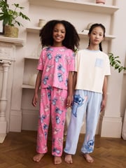 Pink/Blue Lilo & Stitch Jogger Pyjamas 2 Pack (3-16yrs) - Image 1 of 5