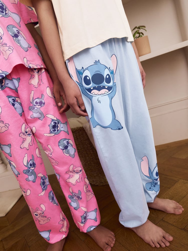 Pink/Blue Lilo & Stitch Jogger Pyjamas 2 Pack (3-16yrs) - Image 5 of 5
