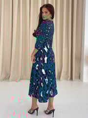 Girl In Mind Green Lydia Animal Print Midi Dress - Image 3 of 4