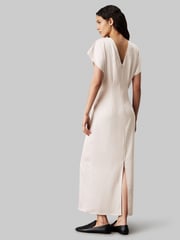 Calvin Klein Grey Structured Satin Ankle Dress - Image 2 of 4