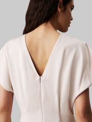 Calvin Klein Grey Structured Satin Ankle Dress - Image 3 of 4