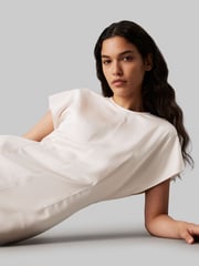 Calvin Klein Grey Structured Satin Ankle Dress - Image 4 of 4