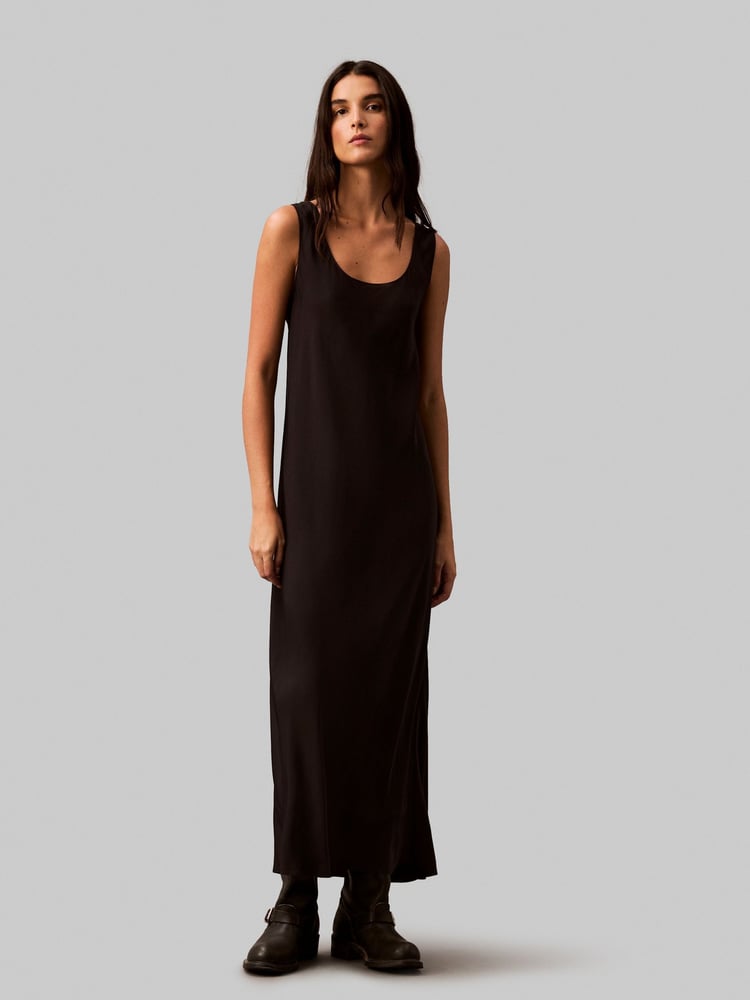 Calvin Klein Black Slip Dress - Image 1 of 6 Calvin Klein Black Slip Dress - Image 1 of 6