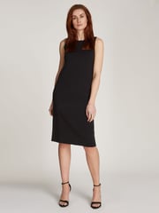 Calvin Klein Black Wool Blend Shift Mini Dress - Image 1 of 7