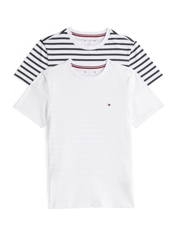Tommy Hilfiger White Original Long Sleeve 100% Cotton T-Shirts 2 Pack - Image 1 of 6