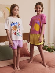 Pink/Blue Short Pyjamas 2 Pack (3-16yrs) - Image 1 of 9