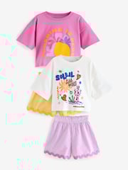 Pink/Blue Short Pyjamas 2 Pack (3-16yrs) - Image 5 of 9
