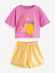Pink/Blue Short Pyjamas 2 Pack (3-16yrs) - Image 6 of 9