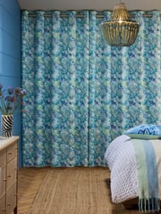 Blurred Abstract Printed Velvet Eyelet Lined Curtains - Bild 2 von 2