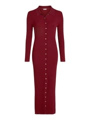 Tommy Hilfiger Red Gold Button Rib Long Sweat Dress - Image 5 of 5