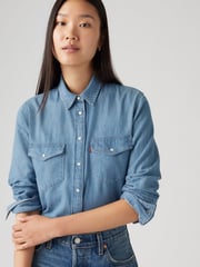 Levi's® Blue Iconic Western Denim Shirt - Image 1 of 6