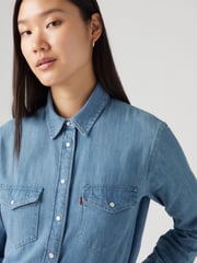 Levi's® Blue Iconic Western Denim Shirt - Image 3 of 6