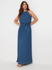Long Tall Sally Blue Halterneck Pleated Maxi Dress - Image 2 of 5