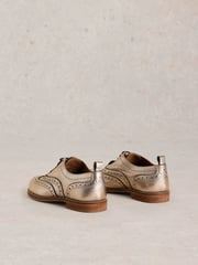 White Stuff Metallic Thistle Leather Lace-Up Brogues - Image 3 of 4