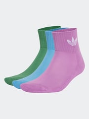 adidas Originals Purple Mid Cut Ankle Socks 3 Pack - Image 1 of 1