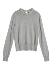Albaray Grey Diamante Trim Jumper - Image 4 of 4