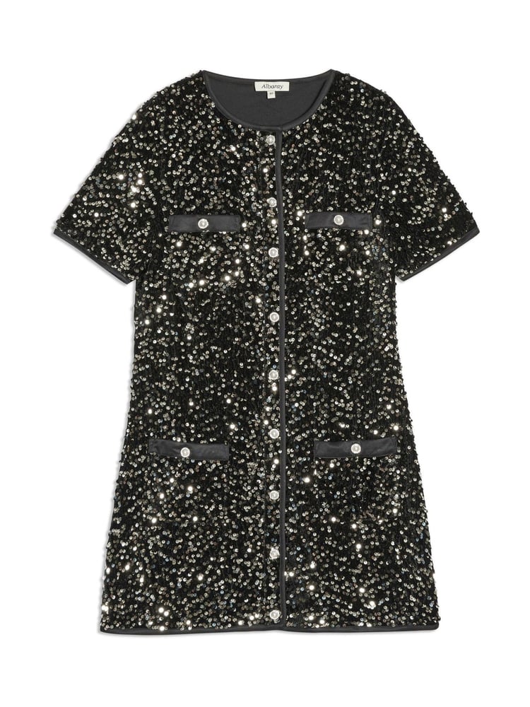 Albaray Sequin Pocket Black Dress - Image 4 of 4
