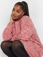 Yours Curve Red Soft Touch Jumper Dress - Image 4 of 5