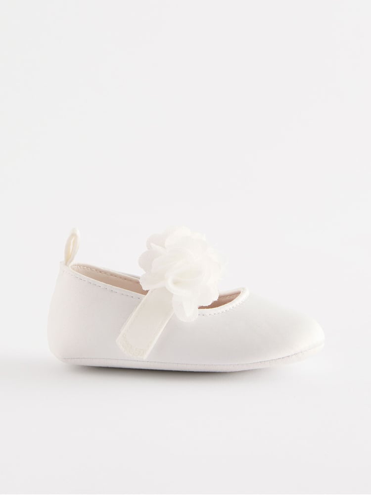 White Satin Baby Corsage Shoes (0-24mths) - Image 2 of 5