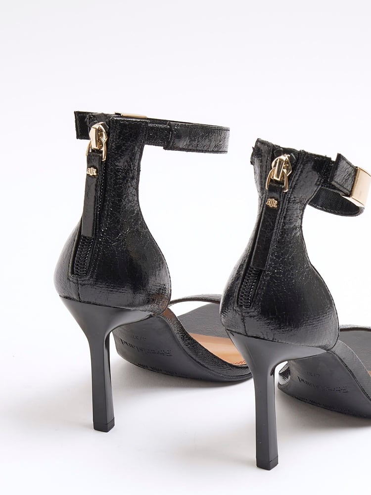 River Island Black Wide Fit Leopard Heeled Sandals - Image 4 of 4 River Island Black Wide Fit Leopard Heeled Sandals - Image 4 of 4