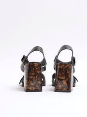 River Island Black Two Part Block Feature Heeled Sandals - Image 2 of 5