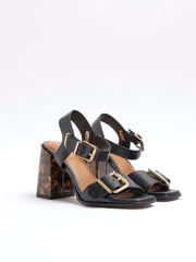 River Island Black Two Part Block Feature Heeled Sandals - Image 3 of 5