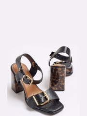 River Island Black Two Part Block Feature Heeled Sandals - Image 4 of 5