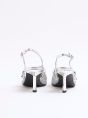 River Island Silver Strappy Sling Court Shoes - Image 3 of 4