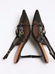 River Island Black Strappy Sling Court Shoes - Image 3 of 4