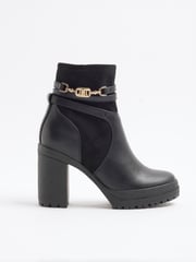 River Island Black Strap Heeled Boots - Image 1 of 4