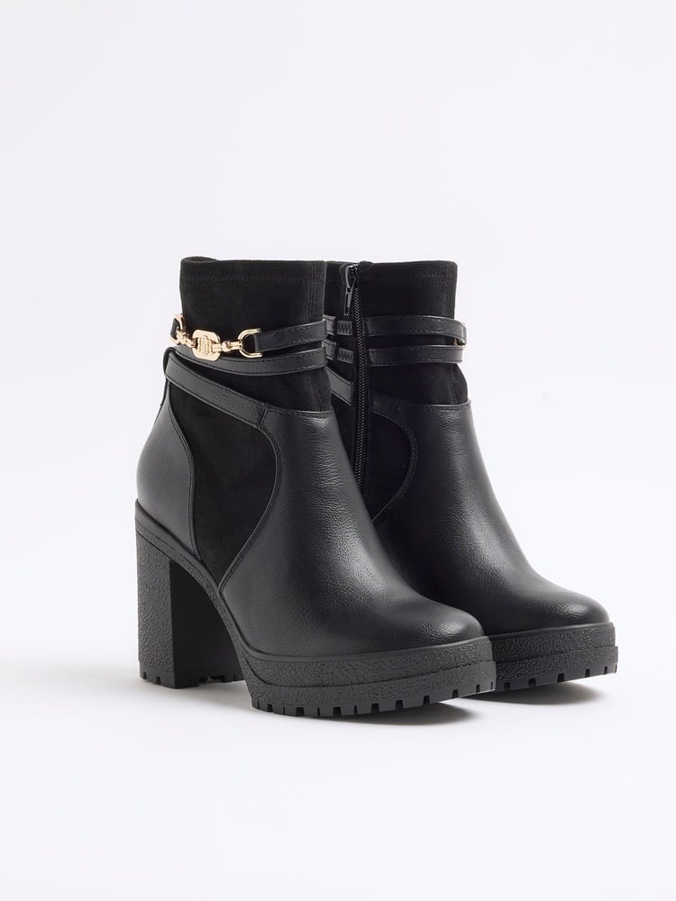 River Island Black Strap Heeled Boots - Image 2 of 4