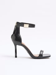 River Island Black Clasp Back Heeled Sandals - Image 1 of 5
