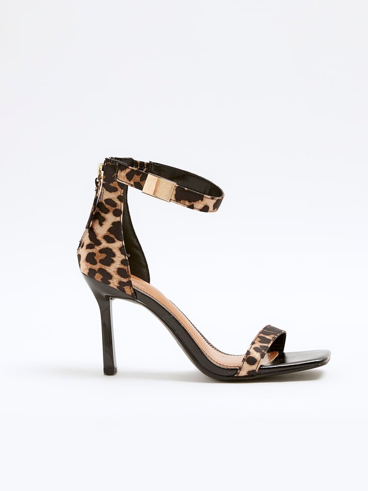 River Island Brown Clasp Back Heeled Sandals - Image 1 of 5 River Island Brown Clasp Back Heeled Sandals - Image 1 of 5