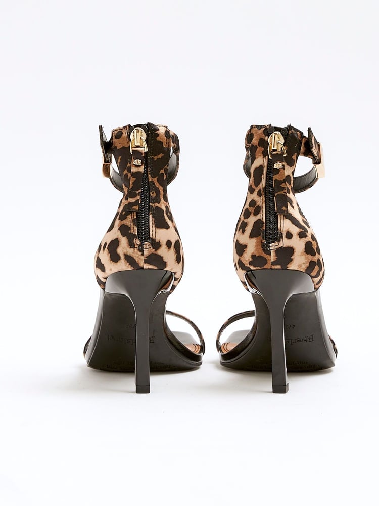 River Island Brown Clasp Back Heeled Sandals - Image 2 of 5 River Island Brown Clasp Back Heeled Sandals - Image 2 of 5