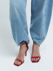 River Island Red Clasp Back Heeled Sandals - Image 1 of 6