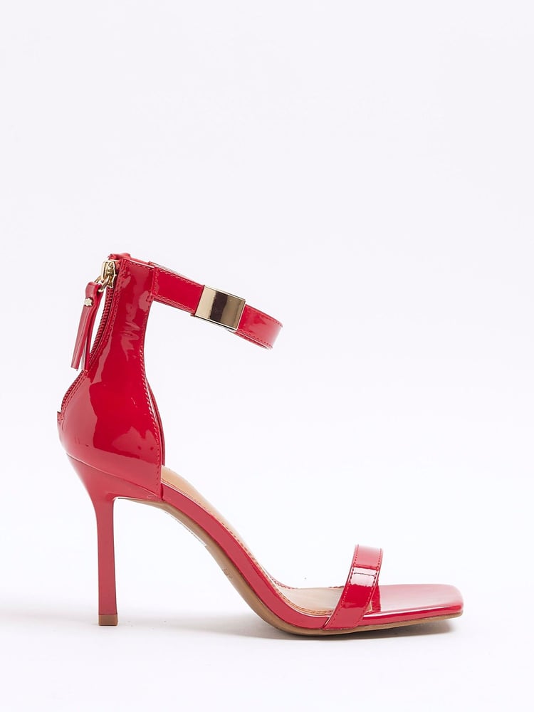 River Island Red Clasp Back Heeled Sandals - Image 2 of 6