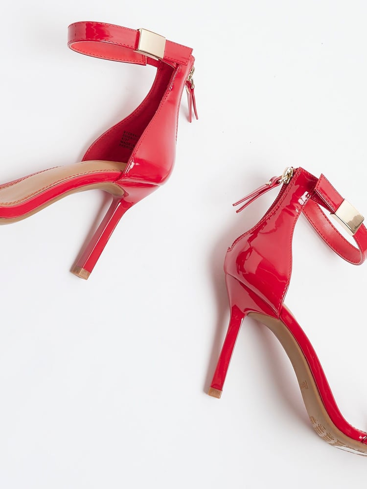 River Island Red Clasp Back Heeled Sandals - Image 6 of 6