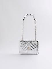 River Island Silver Small Soft Quilted Shoulder Bag - Image 2 of 5