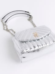 River Island Silver Small Soft Quilted Shoulder Bag - Image 5 of 5