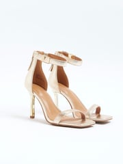 River Island Gold Clasp Back Heeled Sandals - Image 2 of 4