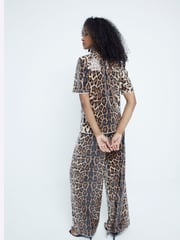 River Island Brown Leopard Print Sequin Trousers - Image 2 of 4