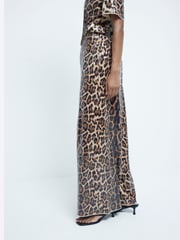 River Island Brown Leopard Print Sequin Trousers - Image 3 of 4
