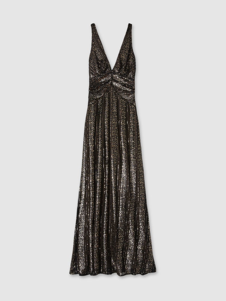 Halston Plunge Neck Sequin Maxi Dress - Image 2 of 5